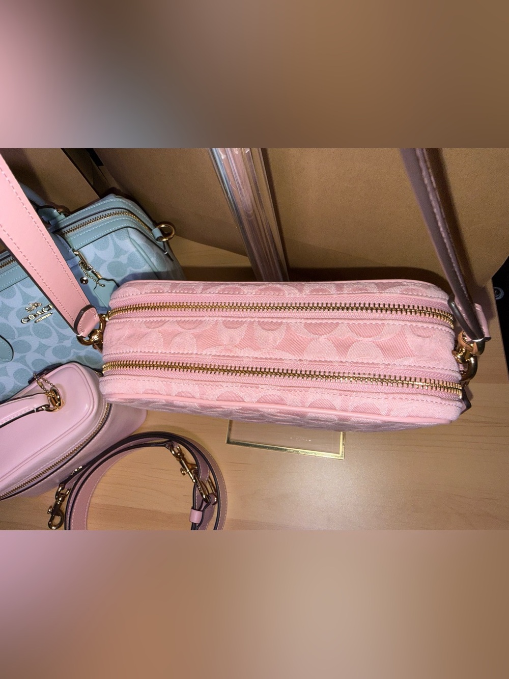 Coach Outlet Carey Crossbody Bag In Signature Pink Denim - Picture 9 of 15